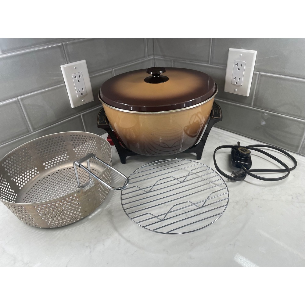VTG Oster Super Pot Electric Multi Cooker 679-06A Harvest Gold 8qt Complete